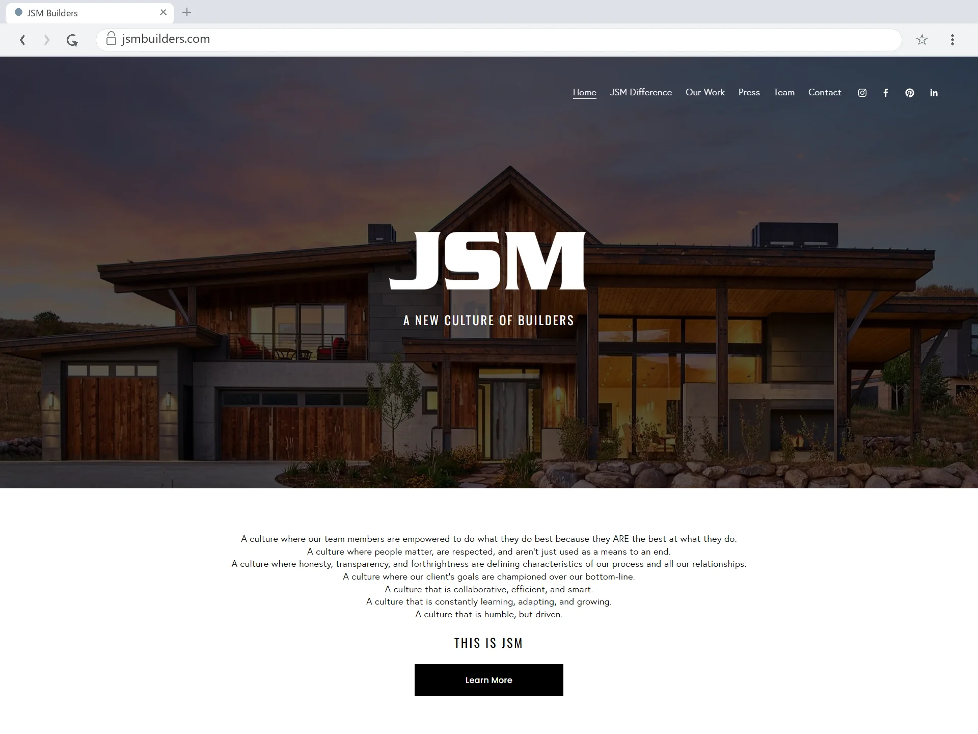 JSM Builders website