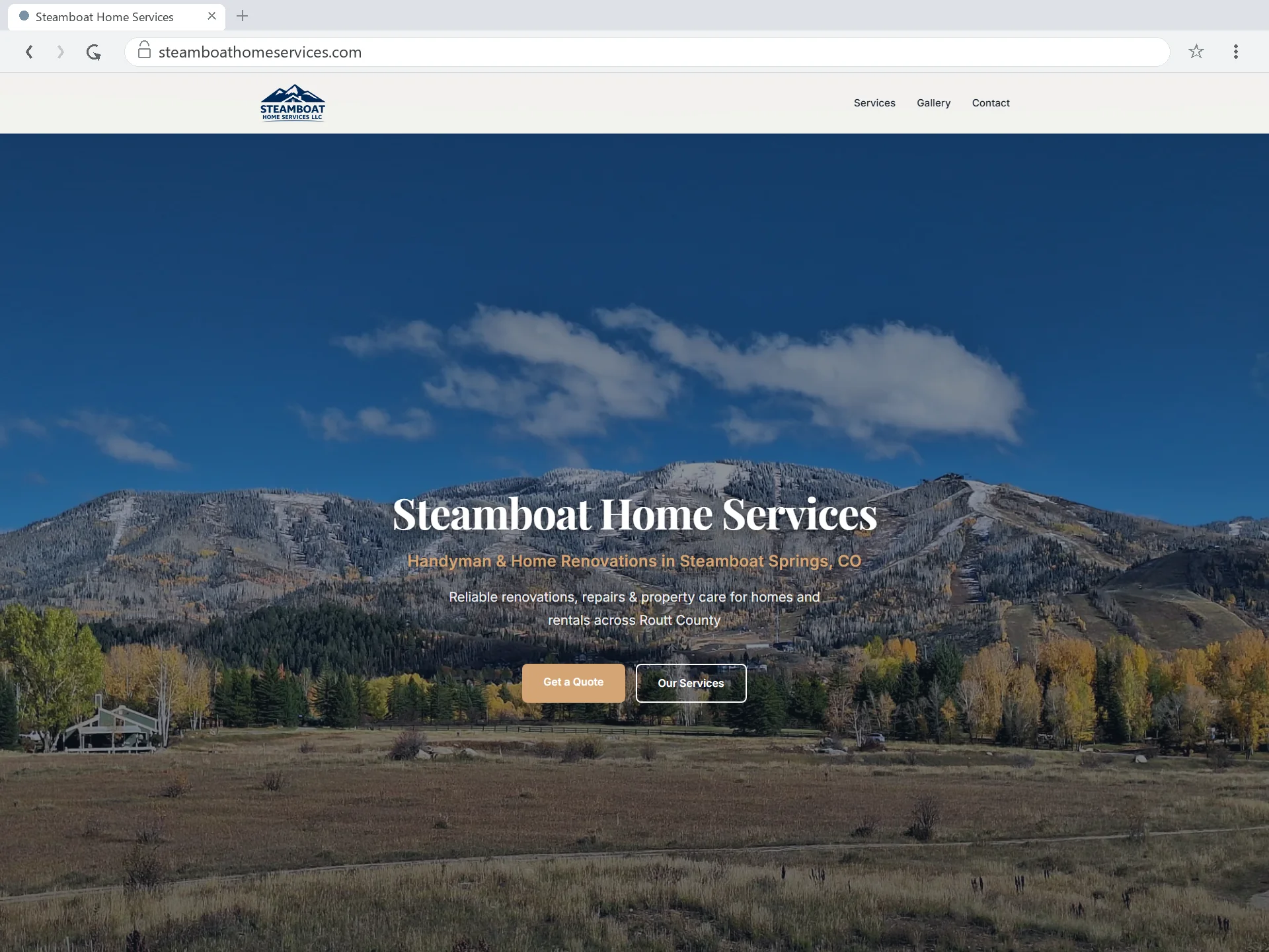 Steamboat Home Services website