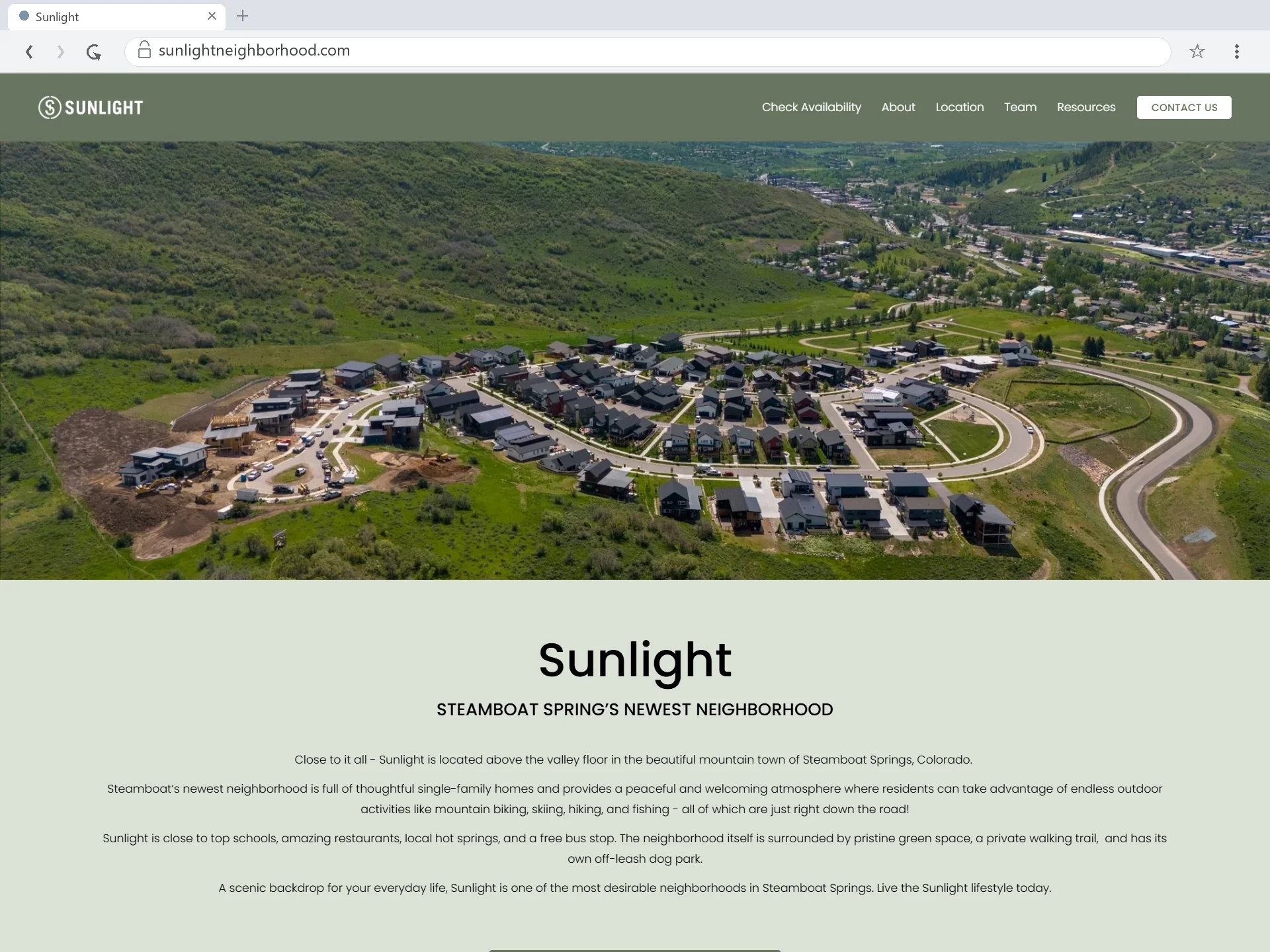 Sunlight neighborhood website